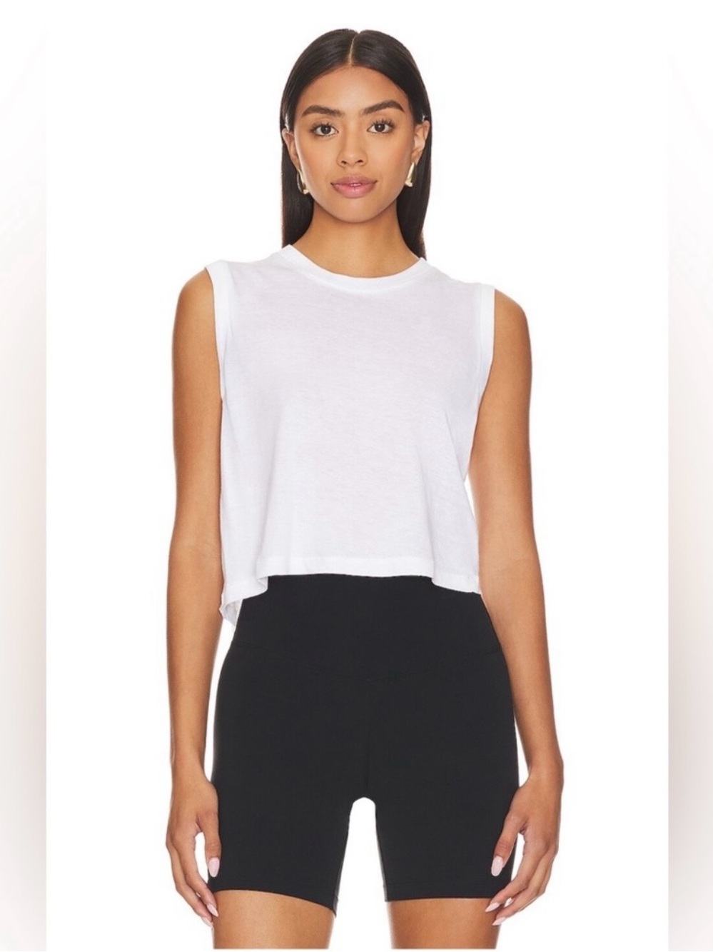 NWT WeWoreWhat Cotton Jersey Muscle Tee - Optic White, Size Medium